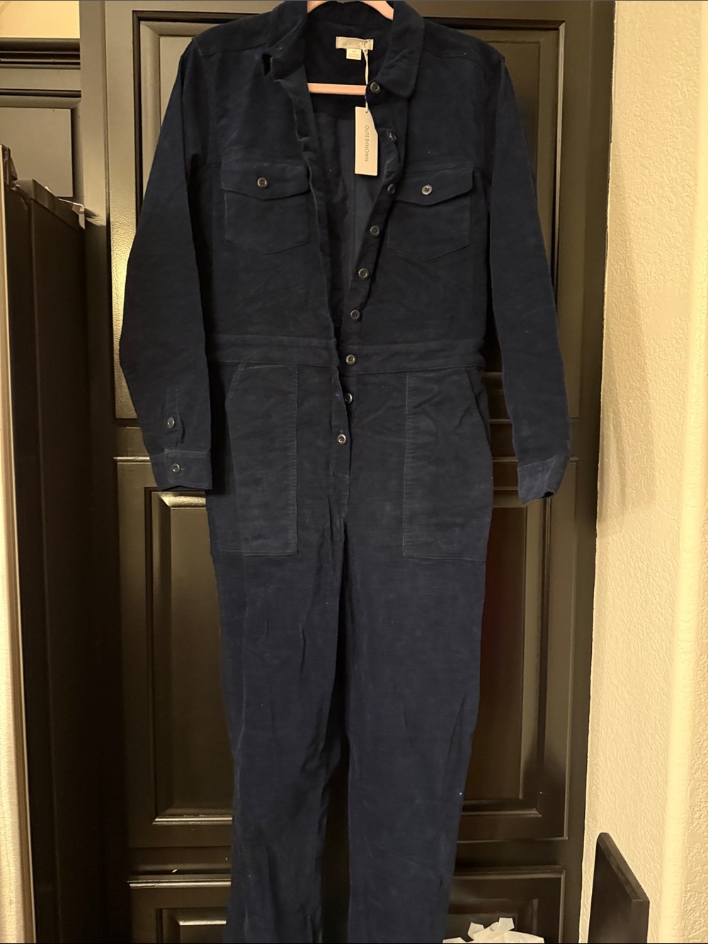 OUTERKNOWN Outpost Corduroy Jumpsuit Womens small navy Long Sleeve